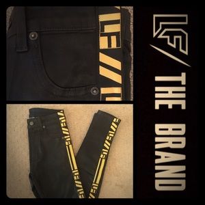 🏍LF MOTORSPORT STYLE SPANDEX BLACK LOGO JEANS